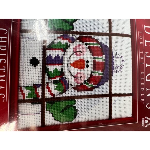 Christmas Traditions Snowman In Window Cross Stitch Kit 6" X 6" - Picture 2 of 6